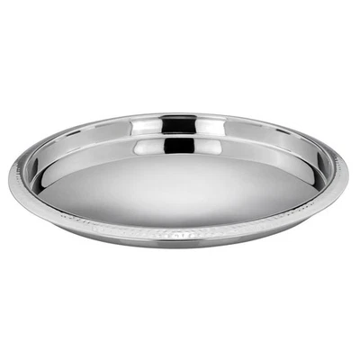 rundes großes Tablett Hammerschlag Optik Ø 35 cm - hoher Rand - Bild 1 von 2