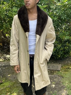 Gabardina vintage Catalina Hong Kong M mezcla de algodón cuello de piel sintética Foto 1 de 4