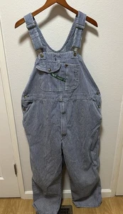 Vintage Key Imperial Striped Bib Overalls, 46x29 - Picture 1 of 5