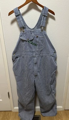 Vintage Key Imperial Striped Bib Overalls, 46x29 - Image 1 of 4