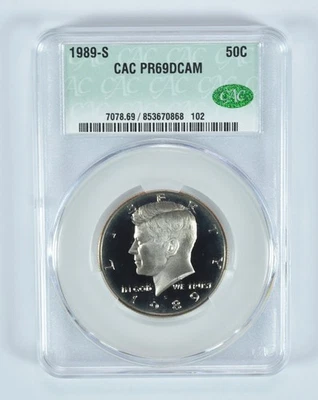 1989-S Kennedy Half Dollar PR69 DCAM CAC CACg *7146 - Image 1 of 4