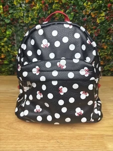 Disney Parks Minnie Mouse Backpack Black Red White Polka Dot Bow Logo Bred EUC - Picture 1 of 8