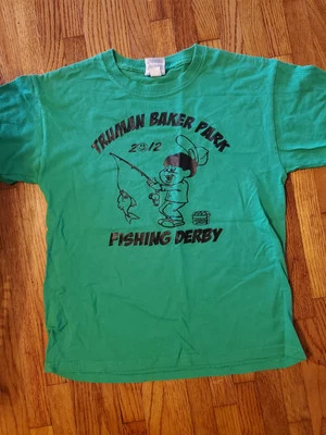 VINTAGE Fishing Derby  Shirt Youth Large  Green T-shirt    (V6) - Image 1 of 3