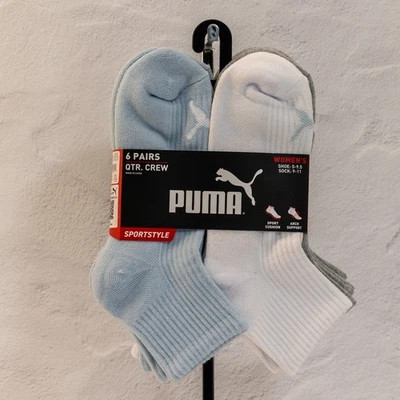 Calcetines tobilleros para mujer Puma 6 pares acolchados soporte para el arco estilo deportivo Foto 1 de 4