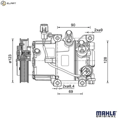 COMPRESSOR AIR CONDITIONING ACP 1465 000P FOR HYUNDAI i20/CROSS/ACTIVE/ELITE i20 - Image 1 of 4