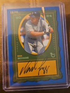 $$ 2024 Topps Brooklyn Collection - Wade Boggs Auto Blue Parallel /40 - Red Sox - Picture 1 of 6