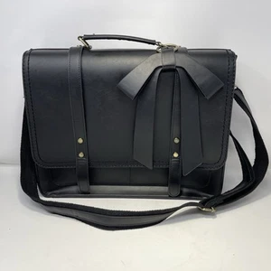 Ecosusi Briefcase Black Laptop Bag Shoulder Computer Messenger Vegan Leather - Picture 1 of 4
