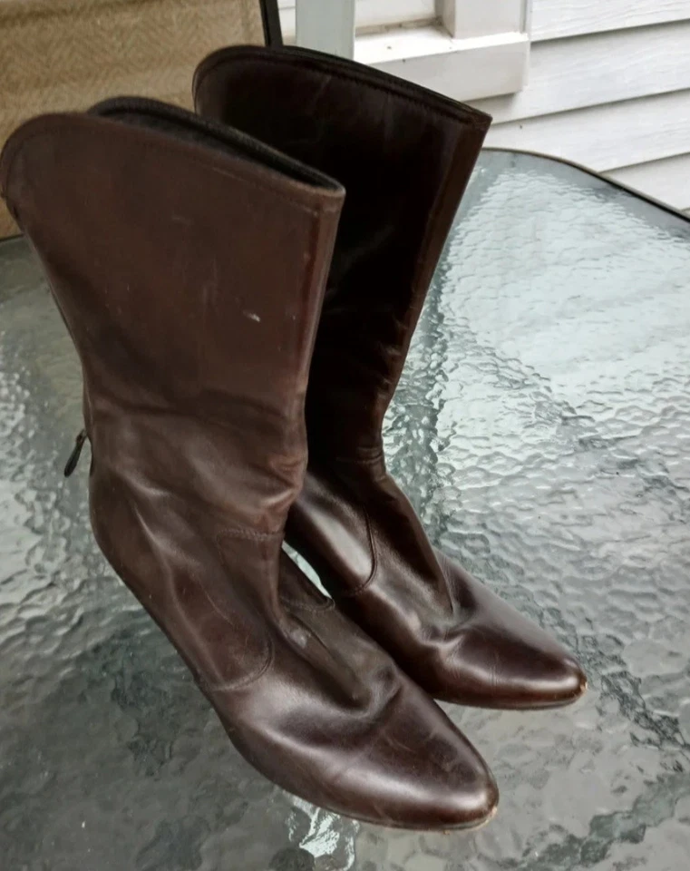 Cole Haan Boots Womens Brown Leather Pointed Toe Stiletto Heels Mid Calf  7.5 B - Image 1 of 4