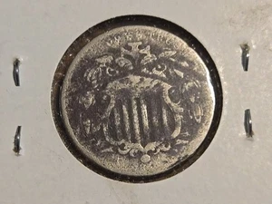 1867 NO RAYS United States Shield 5C Nickel Environmental Damage - Picture 1 of 2