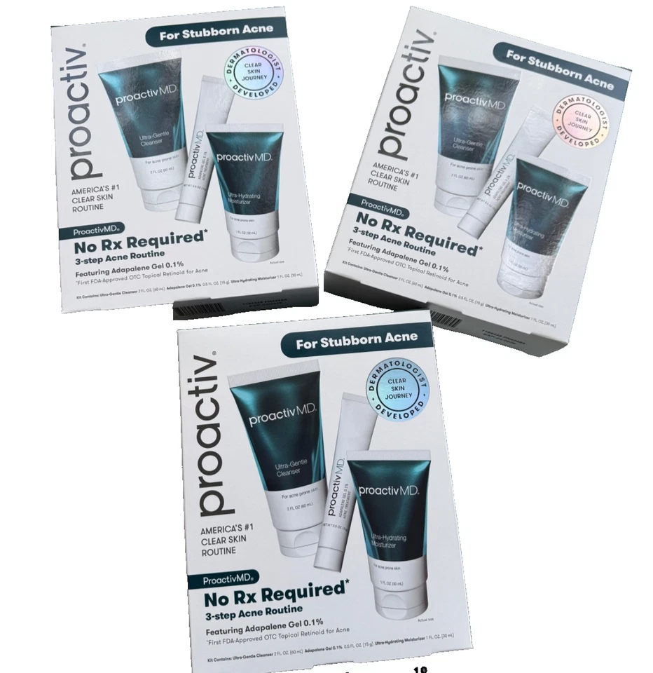 Proactiv MD 3 Step Stubborn Acne  Treatment Kit 90 Day  Supply 04/2026 3 Box lot - Image 1 of 4