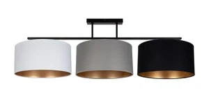 Deckenleuchte Tela Blanco Grafito Negro Salón E27 100 CM Lámpara de Techo Grande - Imagen 1 de 4