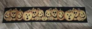 Vintage Wandteppich Halloween 70" Tischläufer Jack-O-Lantern Kürbisse 🎃 - Bild 1 von 2