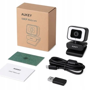 Aukey PC-LM6 Full HD Webcam mit Ringlicht & USB C + USB A - Bild 1 von 1