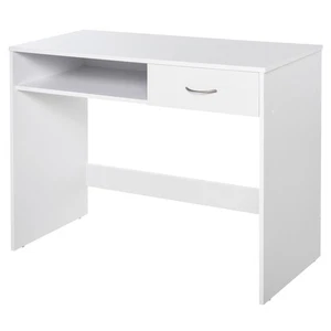 HOMCOM Modern Computer Work Desk Table Study Shelf Drawer Writing Station White - Picture 1 of 11