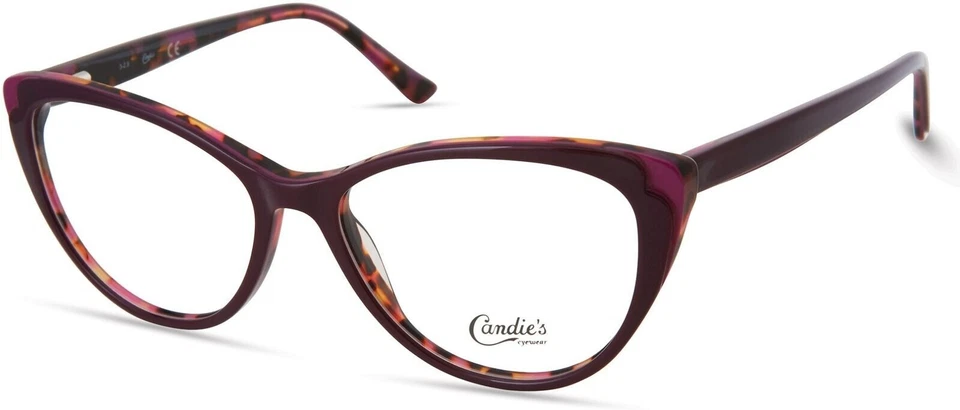 Marco de gafas de plástico Candie's CA0189 081 púrpura ojo de gato para mujer 53-15-140 RX Foto 1 de 1