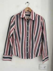 Country Road Womens Size Small Striped Long Sleeve Shirt, 100% Cotton - Picture 1 of 9