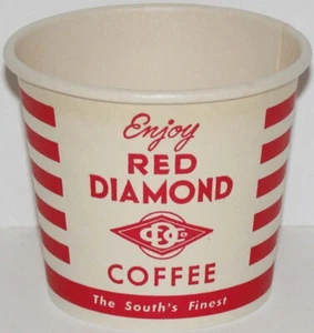 Vintage paper cup RED DIAMOND COFFEE The Souths Finest 3 1/2oz unused n-mint - Picture 1 of 2
