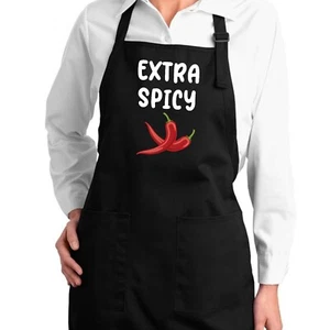 Extra Spicy Funny Grilling Barbecue Cooking Apron Spicy Food Chili Pepper Lover - Picture 1 of 5