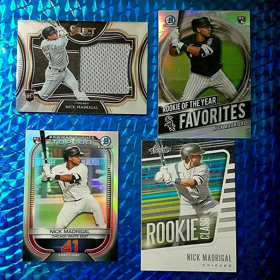 2021 Select Nick Madrigal Patch #HRJS-NM Bowman TOP 100 #BTP-41 #RRY-NM & #RC-17 - Image 1 of 4