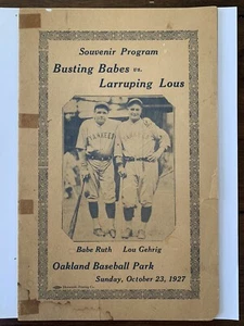 Babe Ruth Lou Gehrig Barnstorming Program Scorecard Busting Babes Larruping Lous - Picture 1 of 9