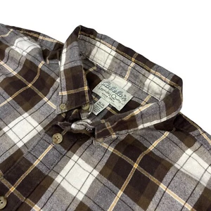 Cabela's Men's 100% Cotton Flannel Button Shirt Brown/Ivory Plaid • XLT | TALL - Picture 1 of 7