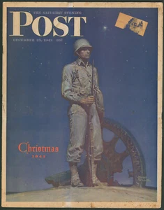 Saturday Evening Post December 25 1943 Christmas WWII ~Sky Wolf Squadron - Picture 1 of 6