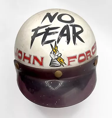 老式 JOHN FORCE #1 No Fear 嘉实多 GTX 摩托车头盔,收藏家/展示 — 第 1/4 张图片