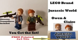 LEGO Jurassic World Figure Characters OWEN & CLAIRE Boy Girl Set DINOSAUR Keeper - Picture 1 of 1