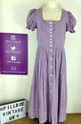 Salzburger Dirndl Dress Size 12 Vintage 70s Gingham Purple Fairytale Princess