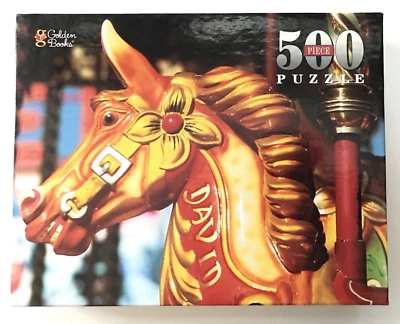 Vintage 1998 Golden Books Jigsaw Puzzle CAROUSEL 500 Pc 14x18 SEALED NOS - Image 1 of 4