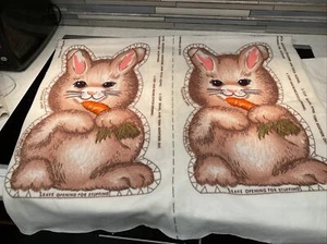 Vintage Bunny Rabbit Fabric Panels 1978 Blueridge Winkler Cut & Sew - Picture 1 of 3