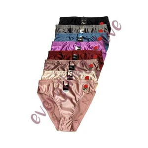 Women High Cut Full Coverage Comfort Satin Shiny Silky Bikini Panties Underwear - Picture 1 of 12