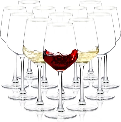 Wine Glasses Set of 12, 12Oz Clear Red/White Wine Glasses, Long Stem Wine Glasse - Image 1 of 4