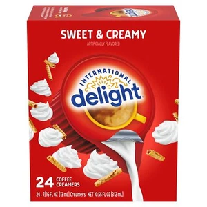 International Delight Coffee Creamer Singles Sweet & Creamy, 24 Ct 6 Pk ex 11/24 - Picture 1 of 14