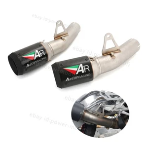 For BMW S1000RR 2015 2016 Slip On Exhaust System Mid Pipe 60mm Carbon Muffler - Picture 1 of 10