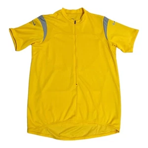 Nike Sphere Dry Cycling Jersey Shirt Mens XXL Yellow Short Sleeve 3/4 Zip - Picture 1 of 6