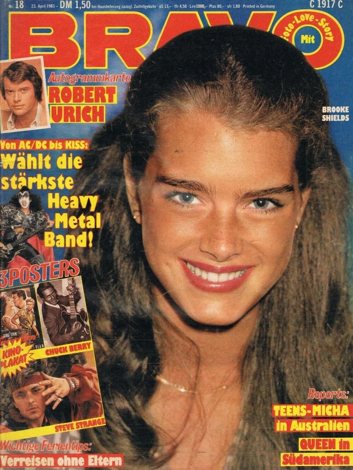 BRAVO #18 1981 Vintage GERMAN MOVIE MUSIC MAGAZINE cover BROOKE SHIELDS - Image 1 of 1