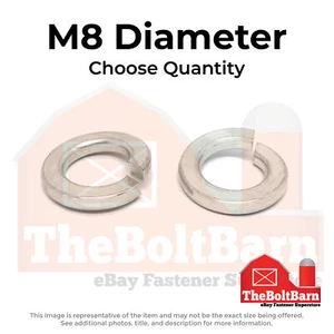 M8 A4-70 Stainless Steel Split Lock Washers (Pick Quantity) - Picture 1 of 7