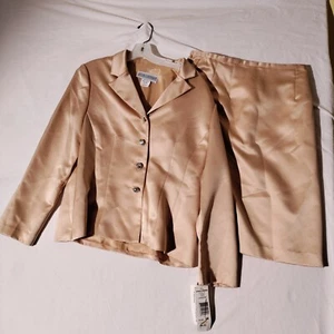 JESSICA HOWARD 2pc Gold Jacket (Sz 16) + Skirt (Sz 14) Set NWT - Picture 1 of 24