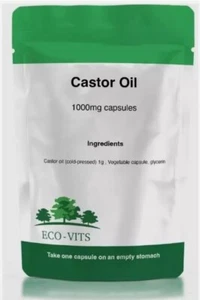Castor Oil 1000mg Capsules – Pure & Natural Support for Wellness - Picture 1 of 2