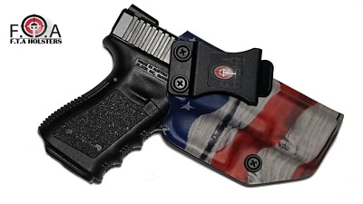 US Flag on wood print  Concealment Holster adjustable cant & retention CCW, IWB - Image 1 of 4
