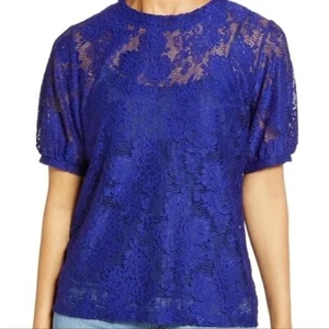 NWT Halogen Grosgrain Tie Back Lace Top Size Extra Small - Picture 1 of 8