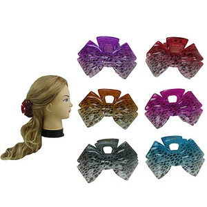 6 PCS 3.5" Assorted Leopard Hair Jaws Comb Claw Clip Women Girl Hair Clip - Picture 1 of 6