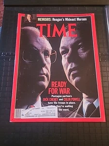 Time Magazine November 12, 1990 Teady For War Dick Cheney Colin Powell - Picture 1 of 2