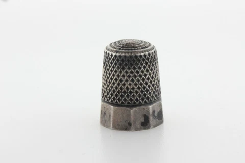 Vintage 925 Sterling Silver Textured Divot Design Sewing Thimble Cover