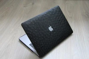 Handmade Luxury Macbook Pro Touch 13 inch Genuine Ostrich Leather Cover Case - Afbeelding 1 van 10