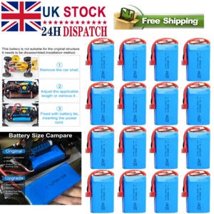 Batteria 7,4 V 3800 mAh RC 2S LiPo spina a T per Wltoys RC auto 144001 144010 124016 UK - Foto 1 di 70