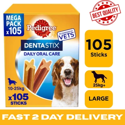BRANDED 105-70 Pedigree Dentastix Daily Dental Sticks Dog Treats medium Dog Chews Uk