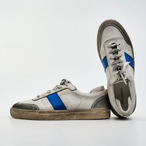 Axel Arigato Dunk Trainers Men's Size UK 9 EU 43 US 10 Distressed White Blue - Picture 1 of 23