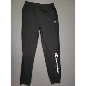 Champion Pants Youth Boys XL Sweat Jogger Mid Rise Spell Out Pull On Knit Black - Picture 1 of 13